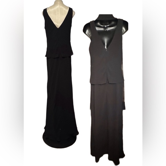 Michaelangelo Elegant Black Evening Gown with Shawl - Picture 3 of 6